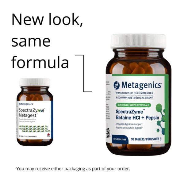 Metagenics SpectraZyme Betaine HCl + Pepsin (Formerly Metagest) | SPMETGCAN | 90 Tablets