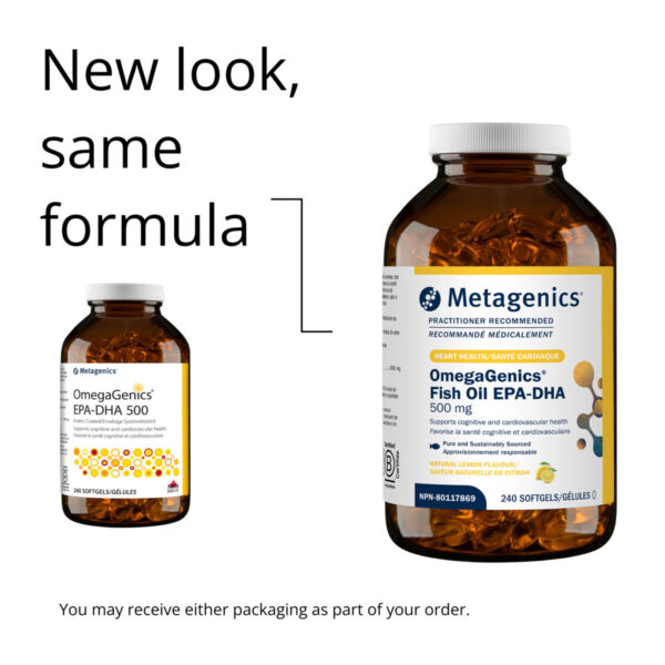 Metagenics OmegaGenics Fish Oil EPA-DHA 500 | Lemon | EPAXN240CAN | 240 Softgels