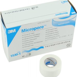 3M™ Micropore™ Surgical Tape 1530-1 (1" x 10 yards) Box of 12 rolls