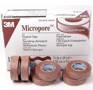 3M™ Micropore™ Tan Surgical Tape 1533-0 (1/2" x 10 yards) Box of 24 rolls