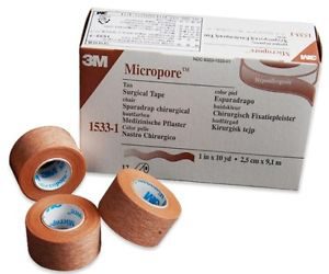 3M Micropore Tan Surgical Tape | 1533-1E | 1" x 10 yards | Box of 12