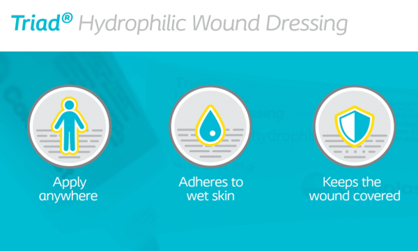 triad hydrophilic wound dressing benefits