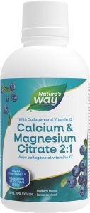 Nature's Way Calcium & Magnesium Citrate 2:1 with Vitamin K2 & Collagen, Blueberry | 10467 | 500 ml liquid