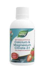 Nature's Way Calcium & Magnesium Citrate 2:1 with Vitamin K2 & Collagen, Strawberry | 10469 | 500 ml liquid