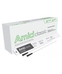 Amici Classic 16" Male Intermittent Catheter, 10 French Amici Classic Intermittent Catheters have the following important features: Carefully placed lateral eyelets 100% PVC, Latex Free DEHP and BPA Free Priced well below other intermittent catheters