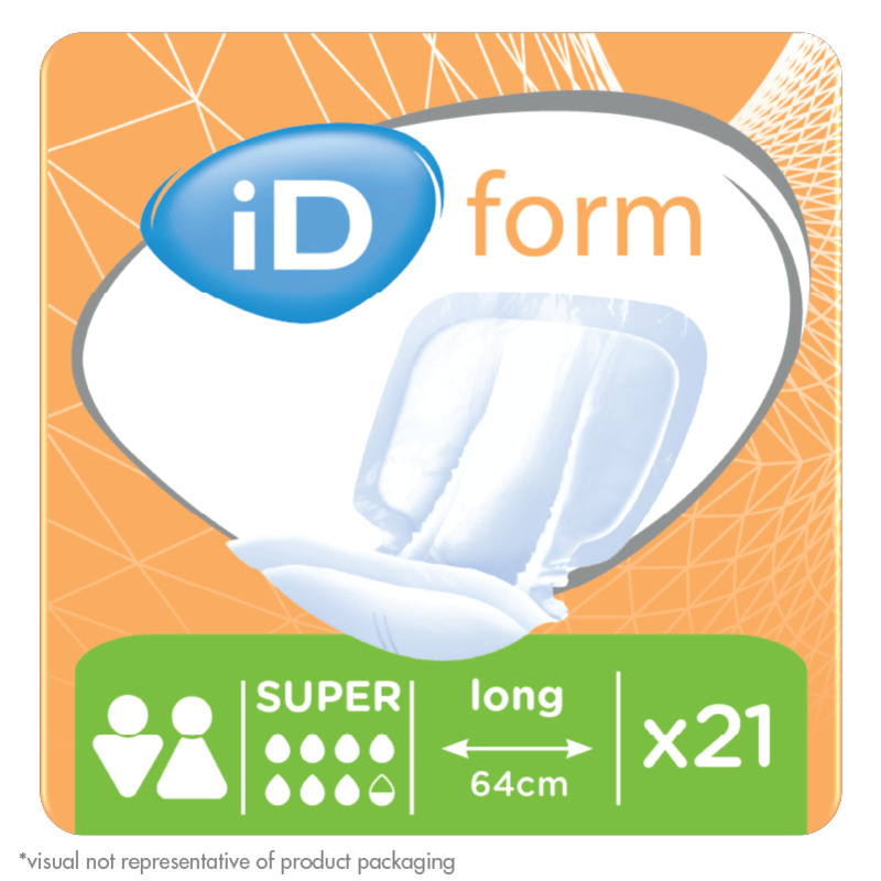 iD Form Long Super Pads | Size 2 | 5310275210 | 6 Bags of 21