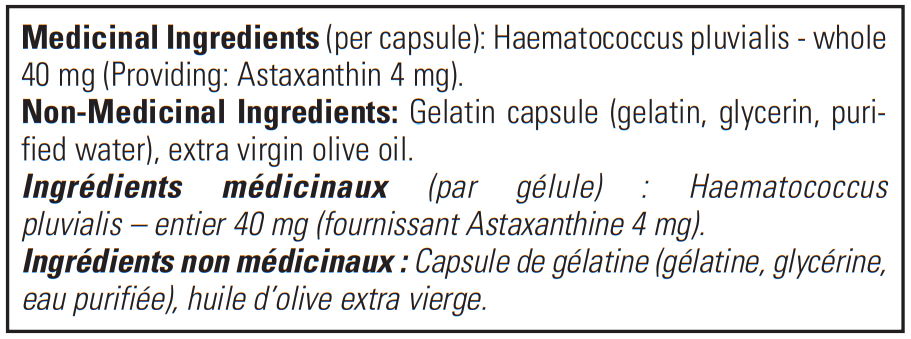 Pure Encapsulations Astaxanthin Ingredients InnerGood Canada