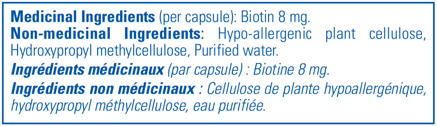 Pure Encapsulations Biotin 8 mg Ingredients InnerGood Canada