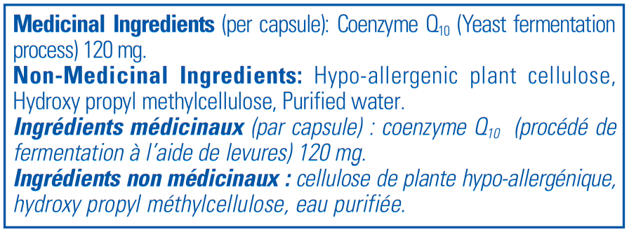 Pure Encapsulations CoQ10 120 mg Ingredients InnerGood Canada