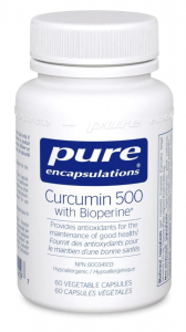 Pure Encapsulations Curcumin 500 with Bioperine | CUB56C-C | 60 Vegetable Capsules