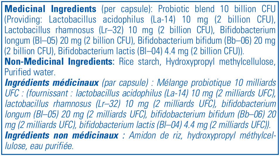 Pure Encapsulations Probiotic-5 Ingredients Canada