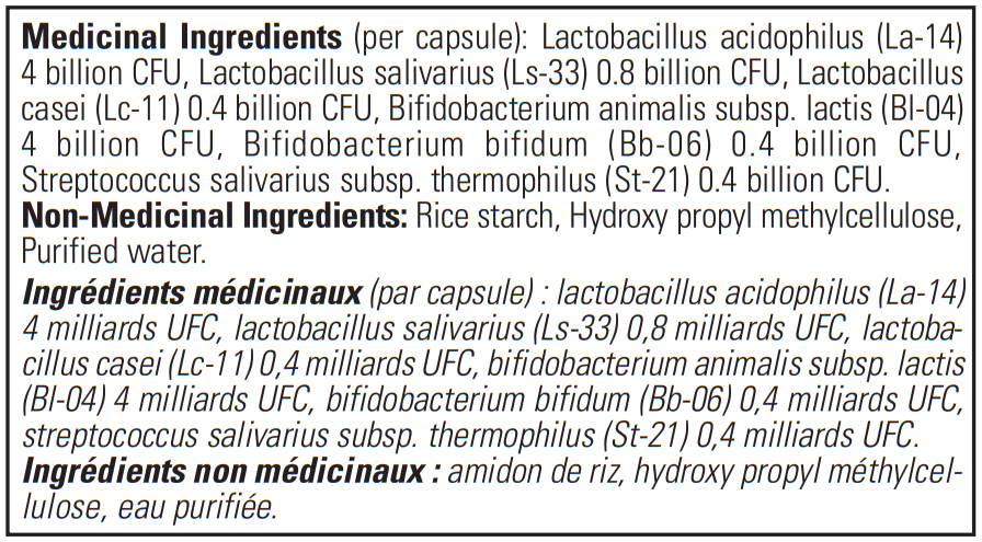 Pure Encapsulations Probiotic G.I. Ingredients Canada