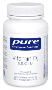 Pure Encapsulations Vitamin D3 1000 IU | VD12C-C | 250 Vegetable Capsules