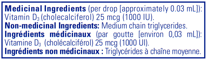 Pure Encapsulations Vitamin D3 liquid Ingredients Canada