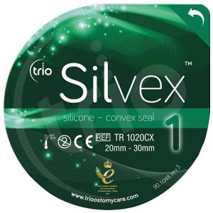 Trio Ostomy TR 1020CX | Trio Silvex Silicone Convex Seal | 20mm - 30mm | Box of 10