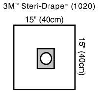 3M 1020 | Steri-Drape Small w/ Adhesive | 40cm x 40cm | Box of 10