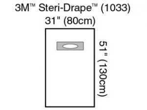 3M 1033 | Steri-Drape Adhesive | 80cm x 130cm | Box of 10