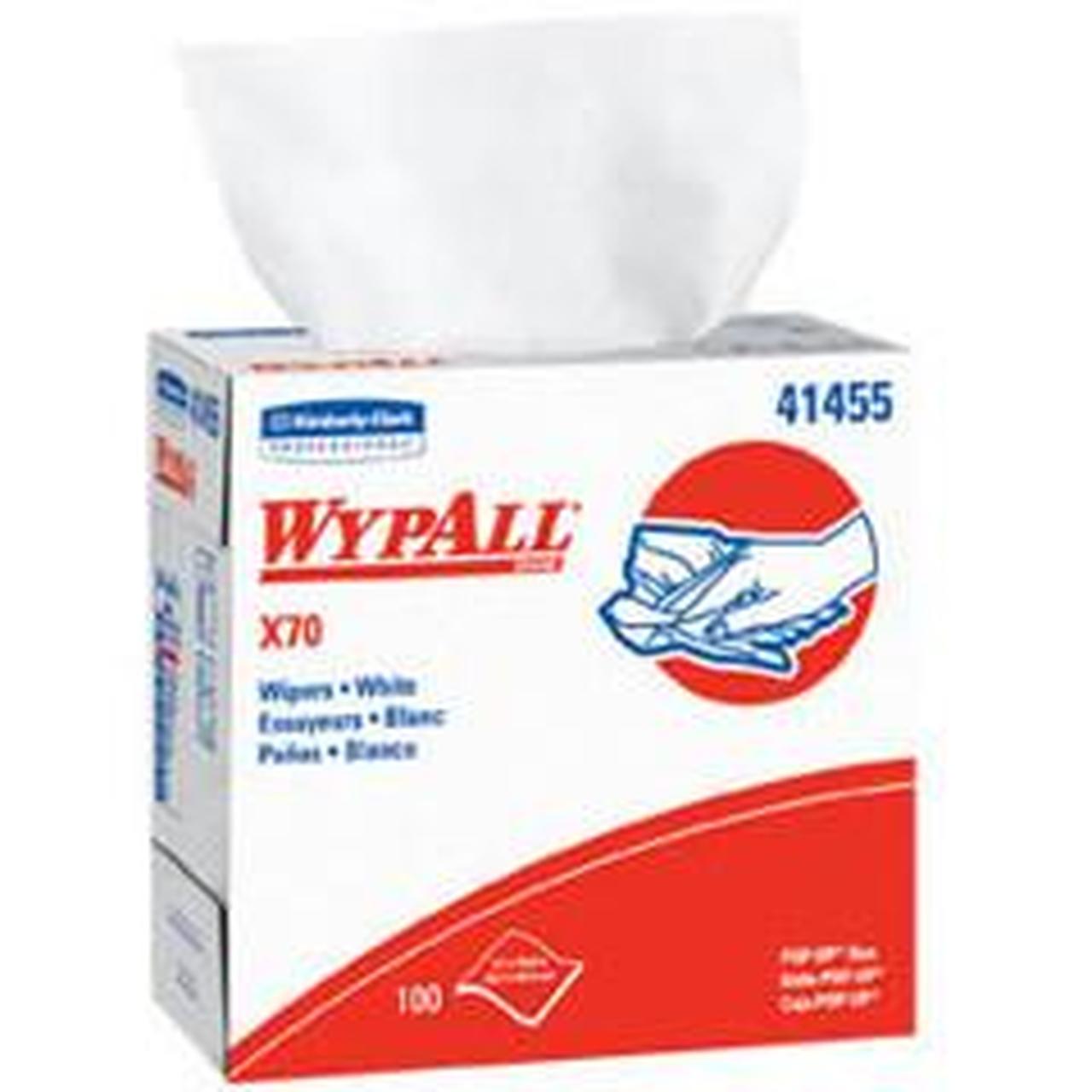 Kimberly Clark WypAll X70 Workhorse Reinforced Wipes | White 9" x 16.8" | KC 41455 | Package of 100 wipes