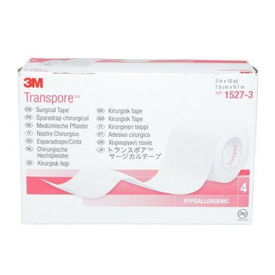 3M 1527-3 | Transpore Medical Tape 3" x 10 Yards | Box of 4