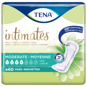 TENA 54375 | Intimates Pads Moderate Long | 12" | White | 3 Bags of 60