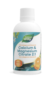 Nature's Way Calcium & Magnesium Citrate 2:1 with Vitamin K2 & Collagen, Orange | 10468 | 500 ml liquid