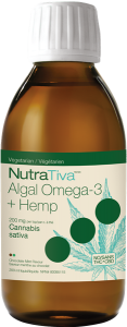 NutraTiva 13102 Algal Omega-3 + Hemp Oil, Chocolate Mint Vegetarian, 200 ml Canada