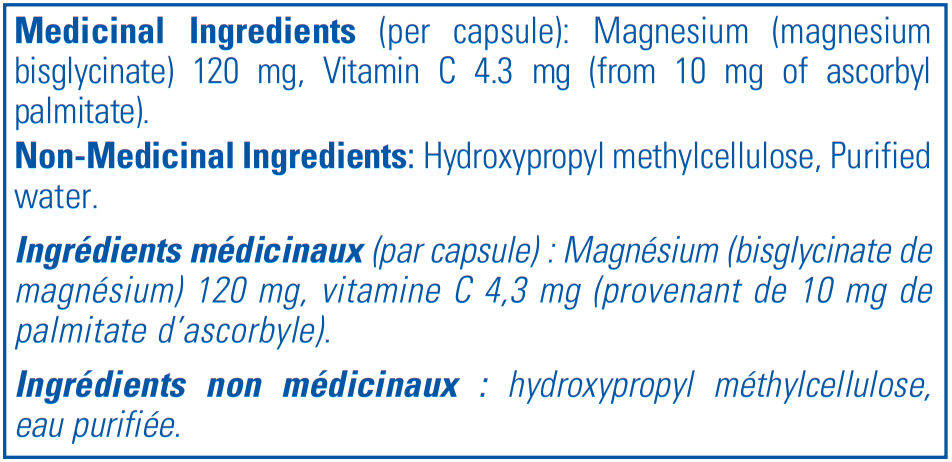 Pure Encapsulations Magnesium glycinate Ingredients InnerGood Canada