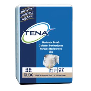 TENA Bariatric Briefs | X-Large 60"- 64" | White | 61375N | 6 Bags of 12