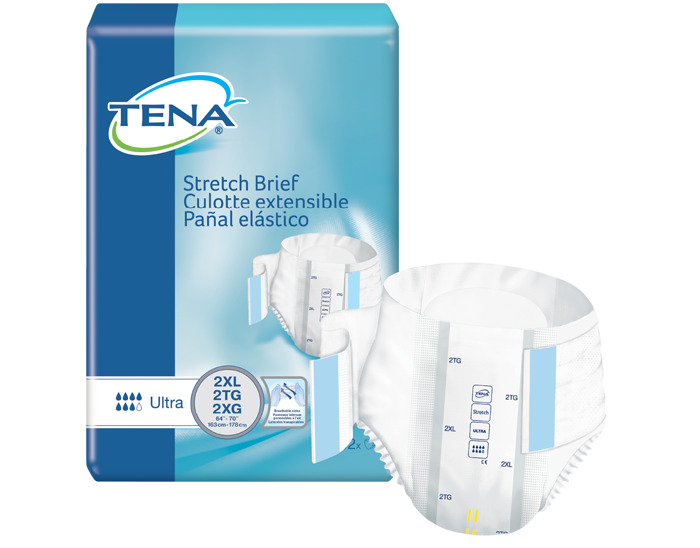 TENA Stretch Ultra Briefs | XX-Large 64" - 70" | 61390 | 2 Bags of 32