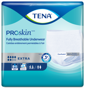 TENA 72232 | Extra Protective Underwear | Medium 34"- 44" | White | 4 Bags of 16
