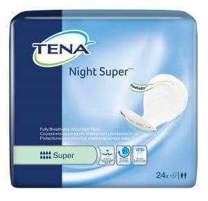 TENA 62718 | Night Super Maximum Absorbency Pads | 27" | 2 Bags of 24