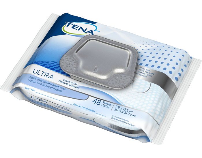 TENA Ultra Washcloths | 7.9" x 12.5" | SCA 65720 | Pack of 48