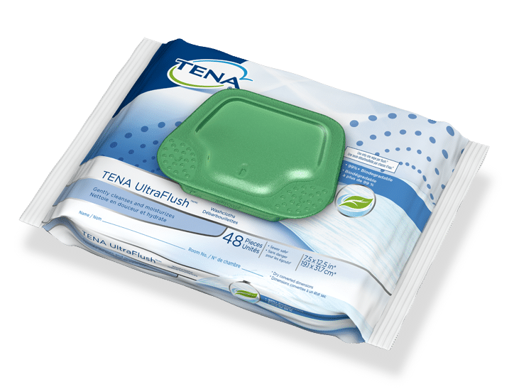 TENA UltraFlush Washcloths | 7.5" x 12.5" | SCA 65726 | Pack of 48