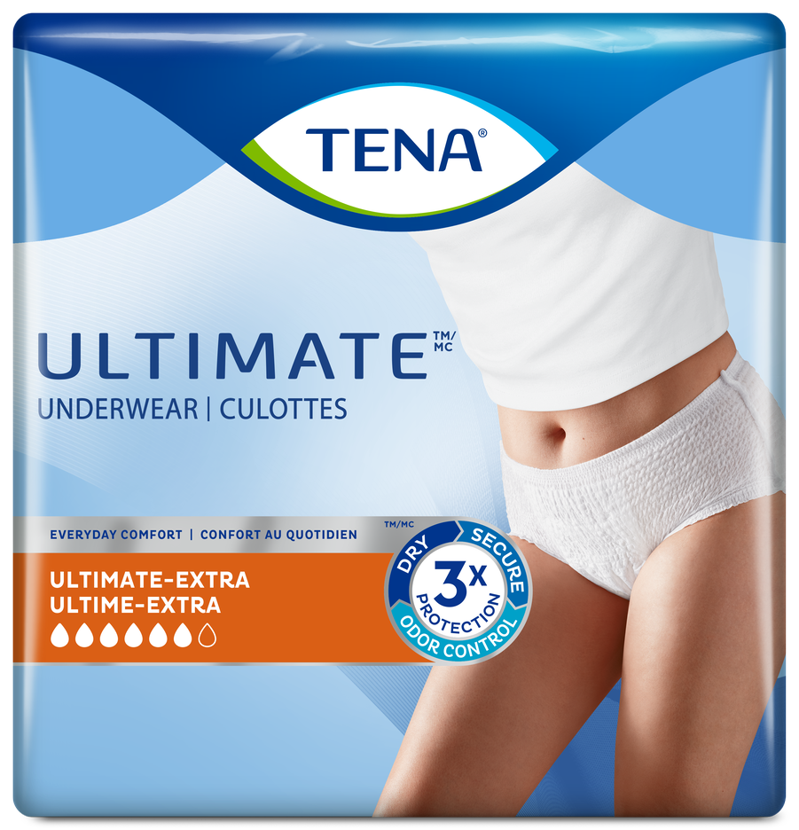 TENA Ultimate Underwear | Small 25- 35 | White | 72116EA | 1 Bag of 16