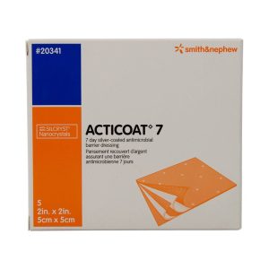 ACTICOAT 7 Silver-Coated Antimicrobial Dressing | Smith & Nephew 20341 | 5cm x 5cm | Box of 5
