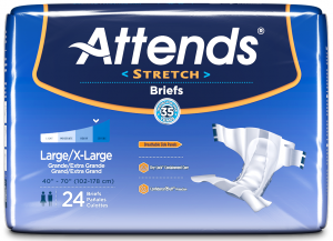 ATT DDSLXL | Attends Stretch Briefs | Large/X-Large 40" - 70" | 4 Bags of 24