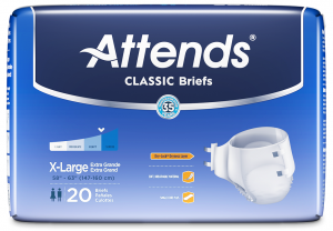 ATT BRB40 | Attends Classic Briefs | X-Large 58" - 63" | 3 Bags of 20