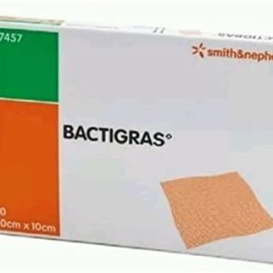 BACTIGRAS Antimicrobial Dressing | Chlorhexidine | Smith & Nephew | 7457 | 10cm x 10cm | Box of 10