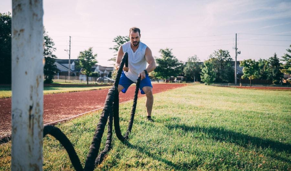 guy exercising with rope