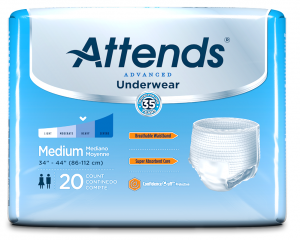 ATT APP0720 | Attends Underwear Ultimate Absorbency | Medium 34" - 44" | 4 Bags of 20