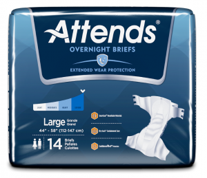 ATT DDEW30 | Attends Briefs with Overnight Protection | Large 44" - 58" | 4 Bags of 14