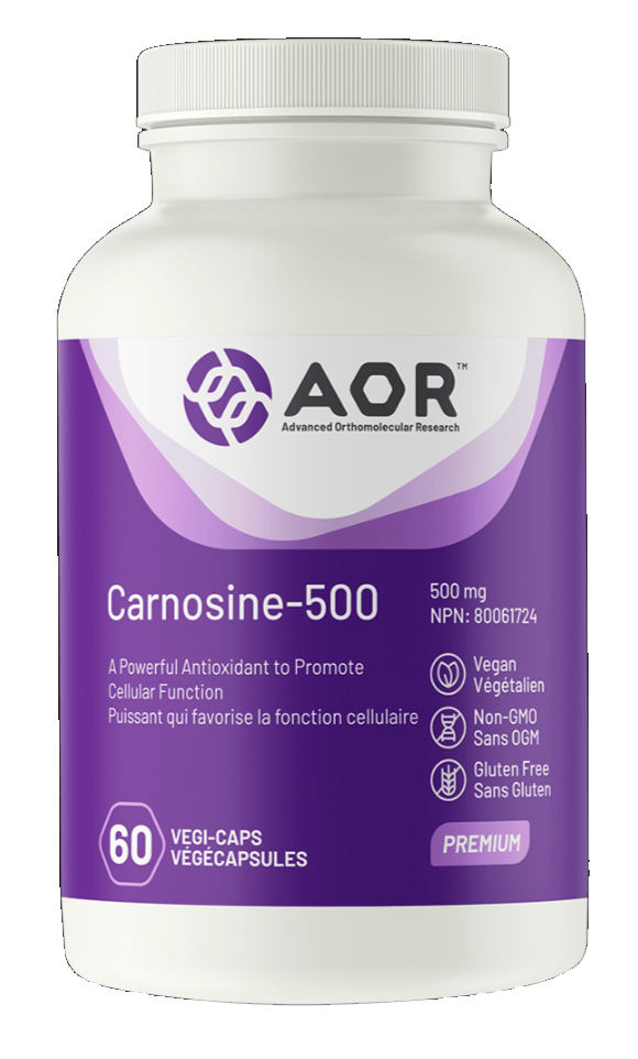 AOR Carnosine-500 | 60 Vegi-Caps | InnerGood.ca | Canada