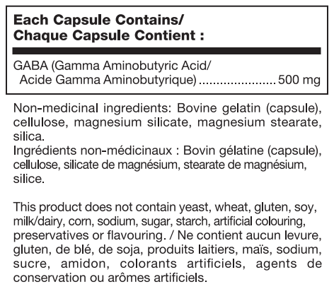 Douglas Labs GABA 500 mg | 60 Capsules | InnerGood.ca | Canada
