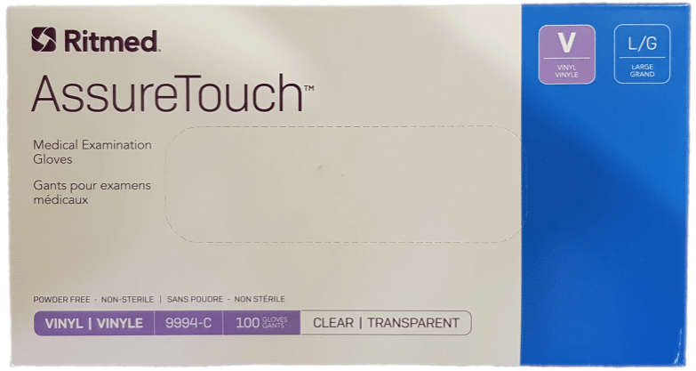 Ritmed 9994-C | AssureTouch Vinyl Gloves - Size: L