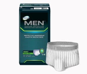 TENA 81780 | Men's Protective Underwear | Medium/Large | 34" - 50" | White/Grey | 4 Bags of 16