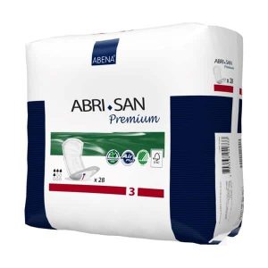 Abena 1000021304 (Formerly 9266) | Abri-San Premium Pads 3 | 6" x 13" | 500ml | 7 bags of 28