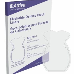 Flushable Ostomy Pouch Liners | Regular up to 57mm | FPL-1 | Box of 100