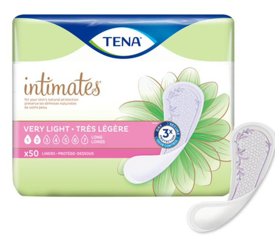 TENA Intimates Very Light Liners Long | 54291 | 4 Bags of 50