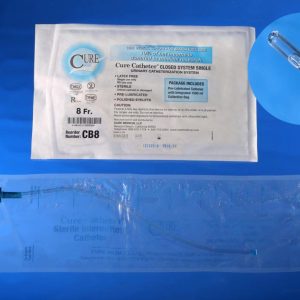 CURE CB8 Intermittent Closed System Catheter | 8 Fr | 1500ml Bag | 1 Item