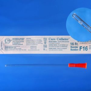 CURE F16 Female Intermittent Catheter - Straight | 16 Fr | Box of 30
